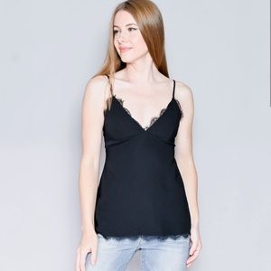 NWT Amanda Uprichard Black City Lace Tank Top